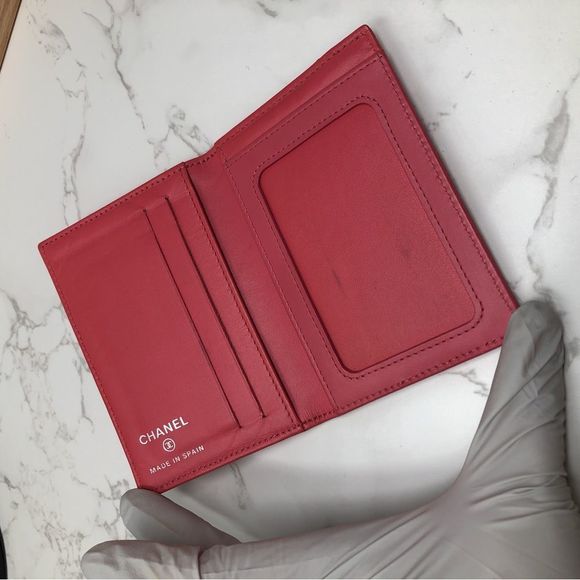 SOLD Chanel CC Pink Caviar Leather Card holder Case Wallet - Picture 9 of 13